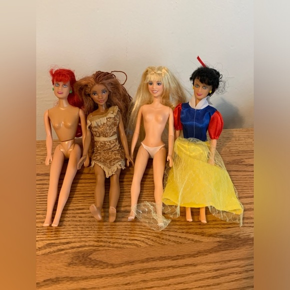 VTG Barbie Mily Cyrus Snow White Little Mermaid Dolls SET 4 Hannah Montana Live - Picture 4 of 5
